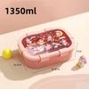 Bento Box Plastic Large Capacity Lunch Box with Soup Bowl and Spoon Children School Picnic Compartment Food Container Gifts
