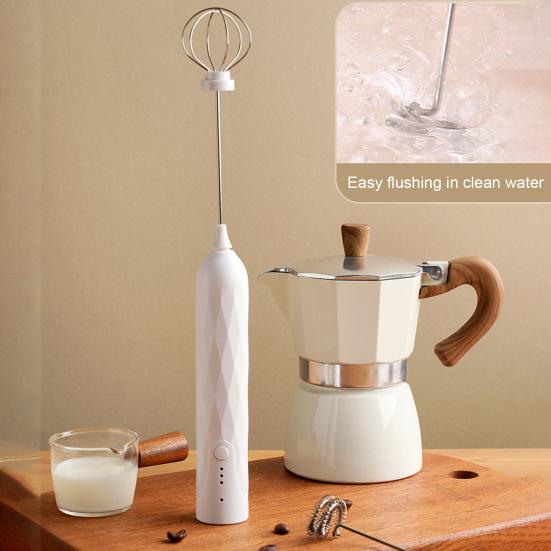 Мощный электрический ручной вспениватель молока, зарядка через USB, регулируемая скорость, электрический венчик для яиц, товары для дома
