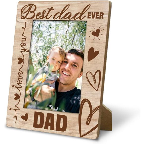 Grandpa Birthday Gift, “I Love My Grandpa, 4x6 Inch Rustic Wooden Picture Frame Tabletop Display, Heartfelt Gift for Grandparent's Day, Birthday,