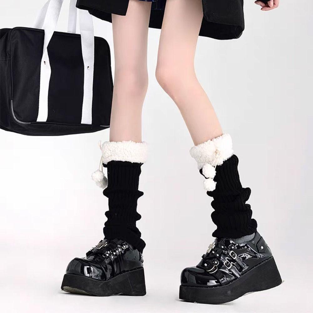 Носки с оборками и бантом, гетры из овечьей шерсти, уникальные вязаные гетры для девочки