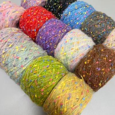 50 г/2 шт. Ручное смешивание мохеровой пряжи Радужная Сахарная Фасоль Плетеная нить DIY Крючком Пряжа Клубок Шарф Свитер Шапка Сумка Вязальные принадлежности
