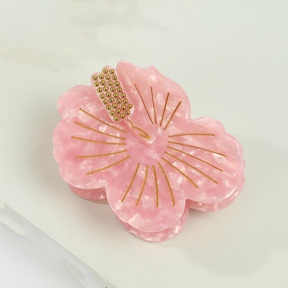 Sweet Acetic Acid Hair Claw Japanese Style Flower Hairgrips Fashion Peach Blossom Shark Clip Daily