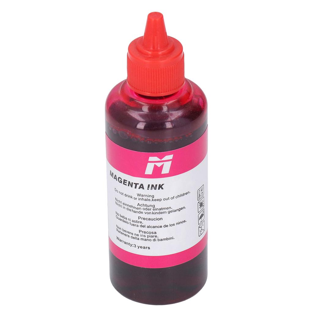 100ML Capacity Printing Ink Bottled High Purity Refill Ink Replacement for HP Printer Magenta