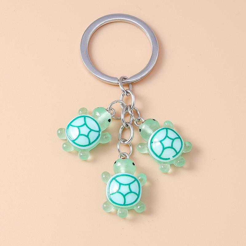 Cute Resin Simulated Tortoise Keychain Cartoon Animal Key Ring Pendant for Women Girl Handbag Decor DIY Kid's Jewelry Gift