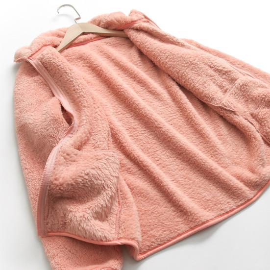 Женское зимнее пальто с толстым воротником-стойкой, двухсторонним флисом, защитой шеи, застежкой-молнией, однотонной, с длинными рукавами, сохраняющей тепло, уличной курткой