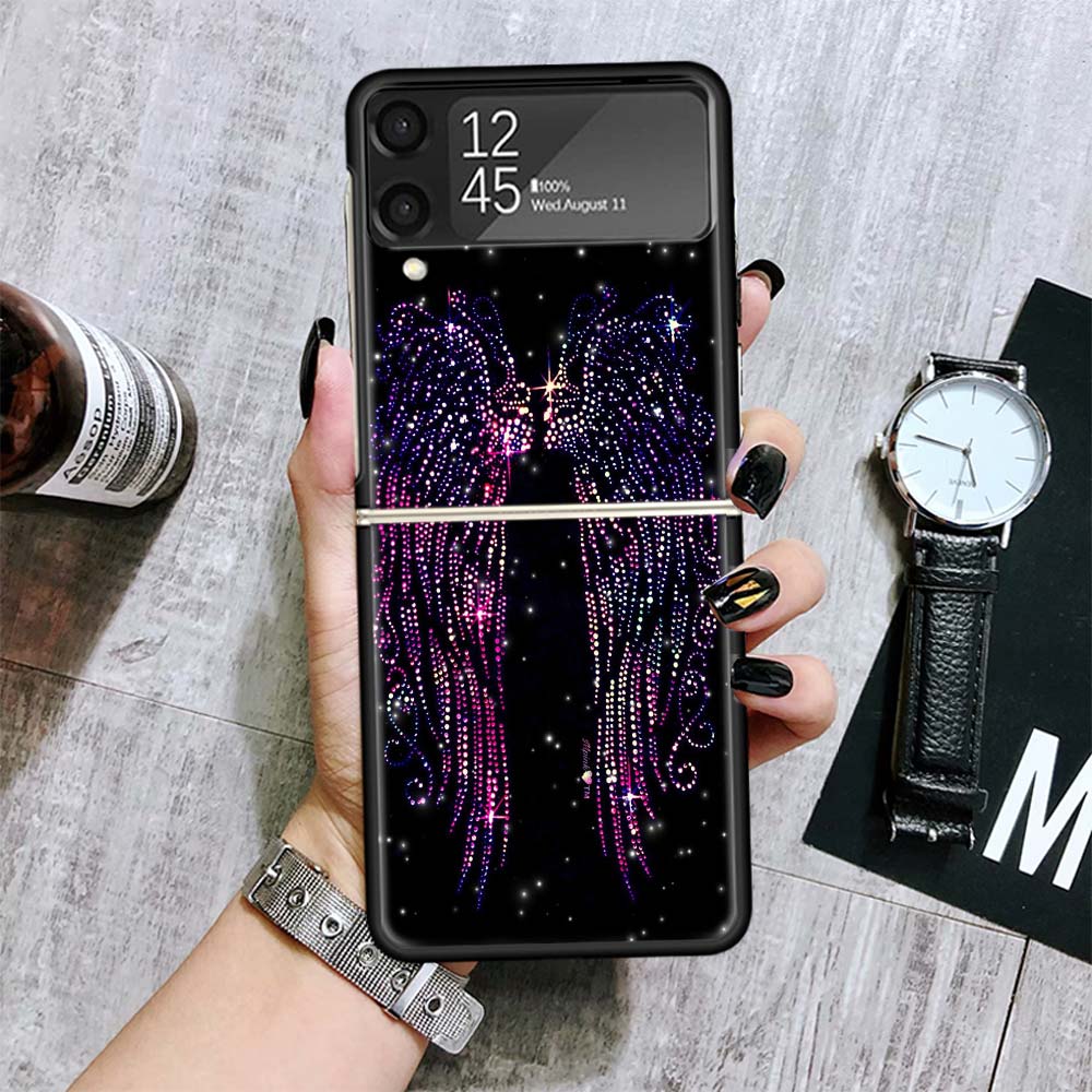 Чехлы с перьями Ангельские Крылья для Samsung Galaxy Z Flip 4 5 6 7 3 Z Flip7 Flip6 Flip4 Flip5 Flip3 5G Жесткие Ударопрочные Fundas Чехол Ga
