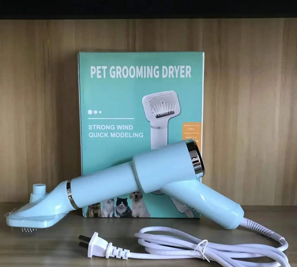 Регулируемая температура Фен и расческа для шерсти собак и кошек для ухода за домашними животными, 2-в-1, Тихий, Фен для щенячьей шерсти