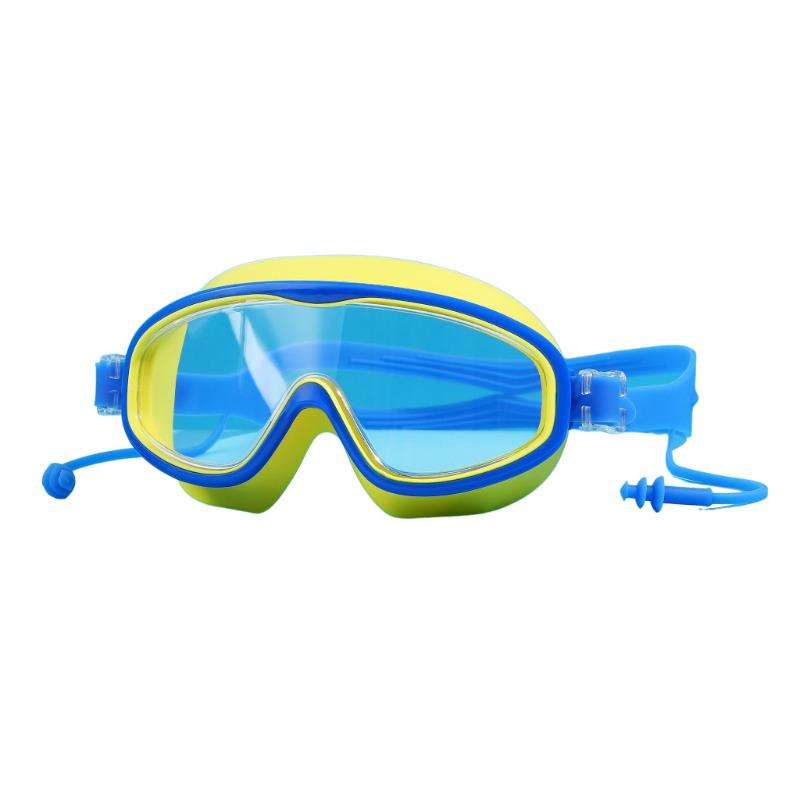 Детские плавательные очки с большой оправой, водонепроницаемые, противотуманные, плавательные очки HD для девочек и мальчиков, плавательные очки для снаряжения