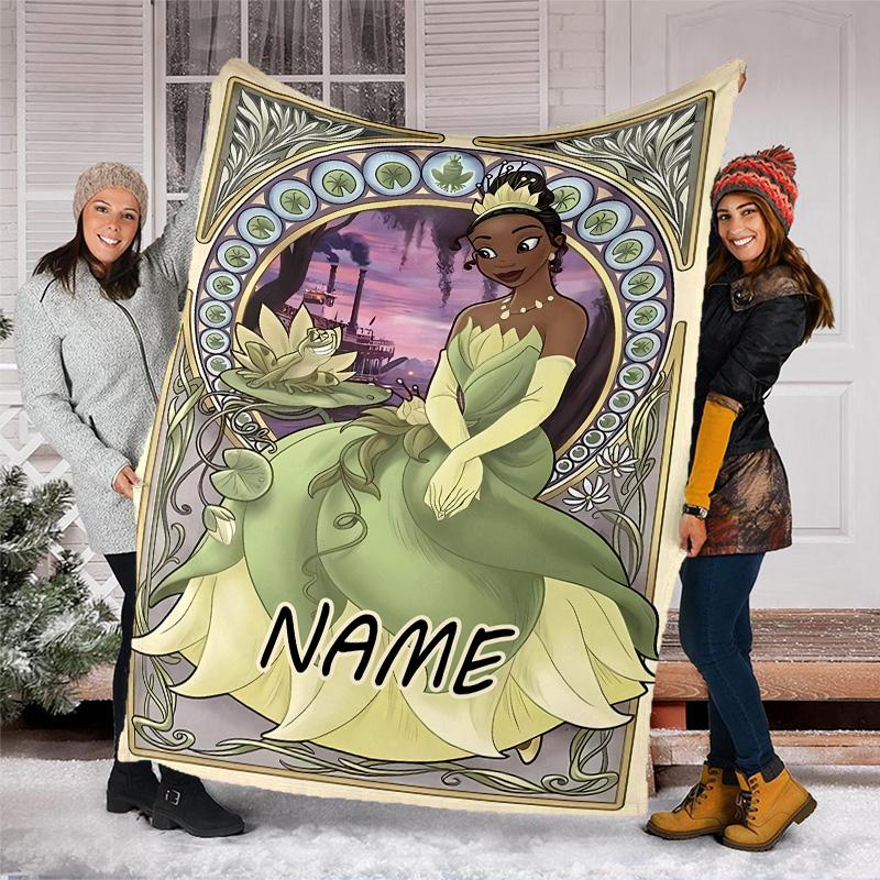 Customizable Princess Throw Blanket – Personalized Name, All-Season Cozy Snug Blanket, Machine Washable, Personalized Blanket