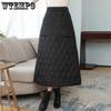 Women's Autumn and Winter Skirt Thickened Warm Cotton Skirt Elastic High Waist Thin Skirt Pocket A-line Long Skirt