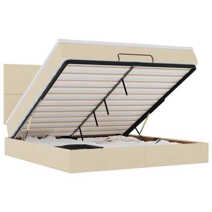 Maison Exclusive - Cadre de lit ottoman avec matelas crème 180x200 cm tissu