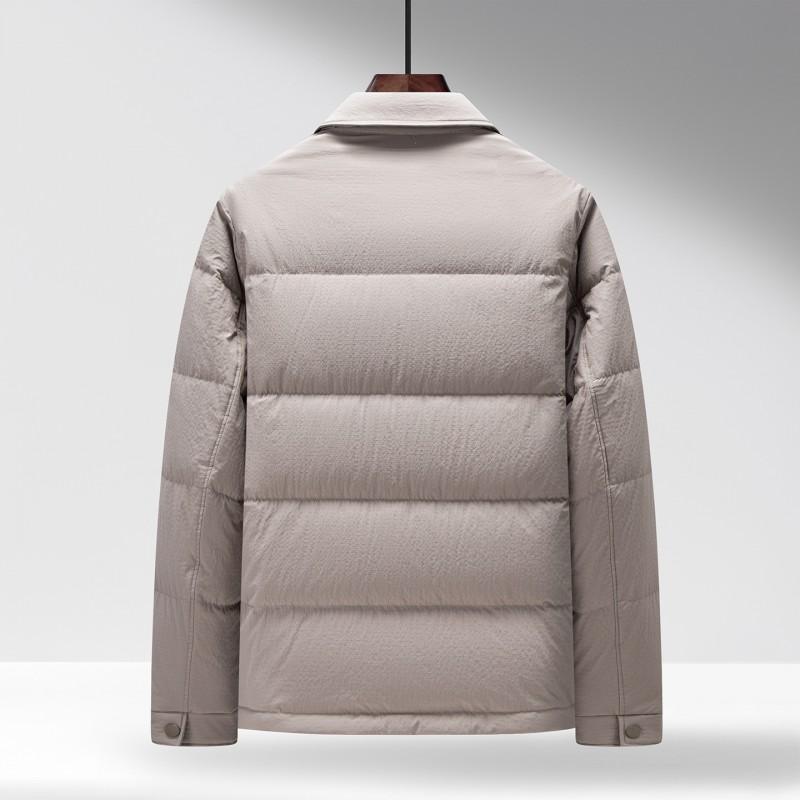 Mens Down Jacket Winter Warm Lightweight Casual Office Wear Turn-Down Collar 86-90% Duck 650 Fill Power