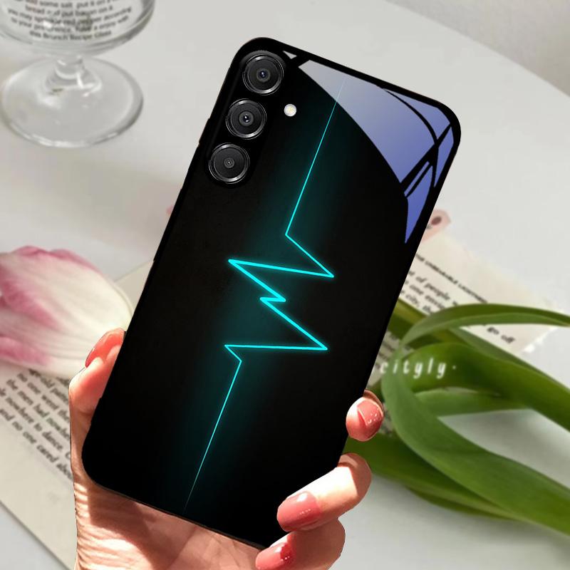 Чехол для Samsung A26 5G Жесткий ПК Закаленное Стекло Чехол для Телефона Для Samsung Galaxy A36 A56 5G Модный Животный Стеклянный Защитный Чехол
