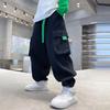Модные свободные брюки для мальчиков весна/осень 2023 года для детей - стильные комбинезоны для детей среднего и старшего возраста