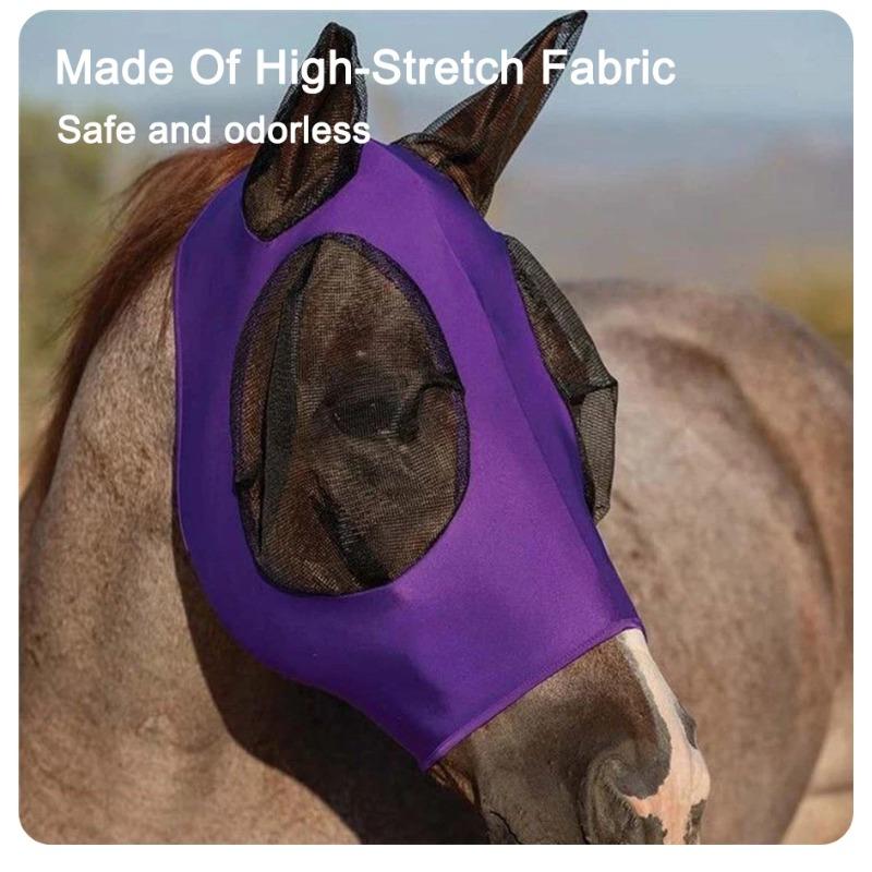 1 шт. маска для верховой езды, защита от мух и червей, дышащая эластичная трикотажная сетчатая маска с ушами, снаряжение для верховой езды