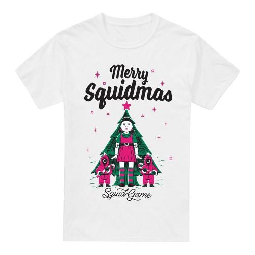 Игра в кальмара Мужская футболка Merry Squidmas