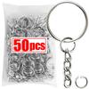 50-1000pcs Metal Blank Keyring Keychain Split Rings Keyfob Keyring Lobster Clasp Keychain Key Pendant Ring Stainless Steel Rings