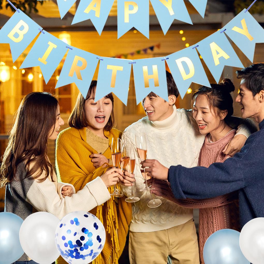 Набор реквизита для вечеринки по случаю дня рождения, набор из воздушных шаров, бумажных цветов, настенных украшений для вечеринки по случаю дня рождения