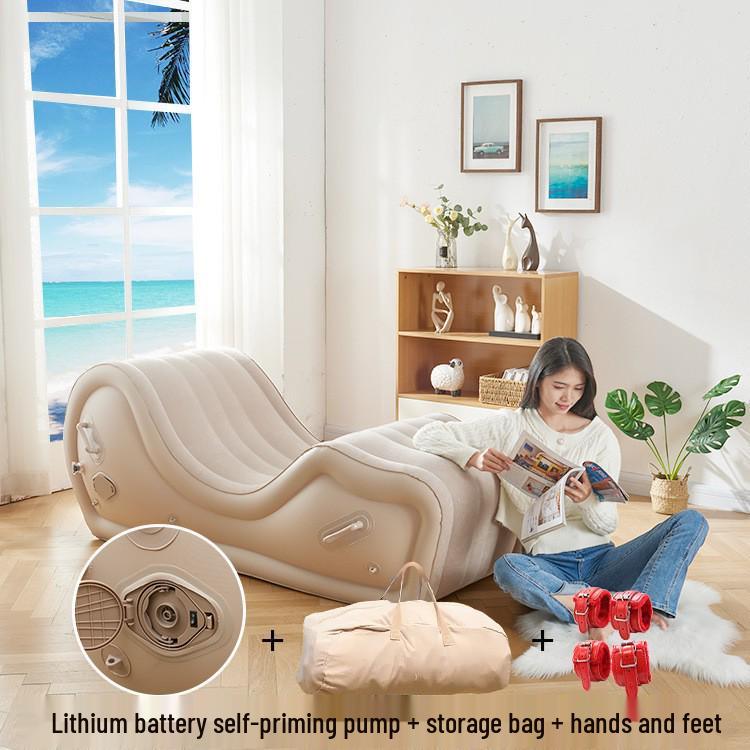 Надувное кресло-шезлонг из ПВХ: Портативный односпальный надувной диван для использования в помещении в общежитии