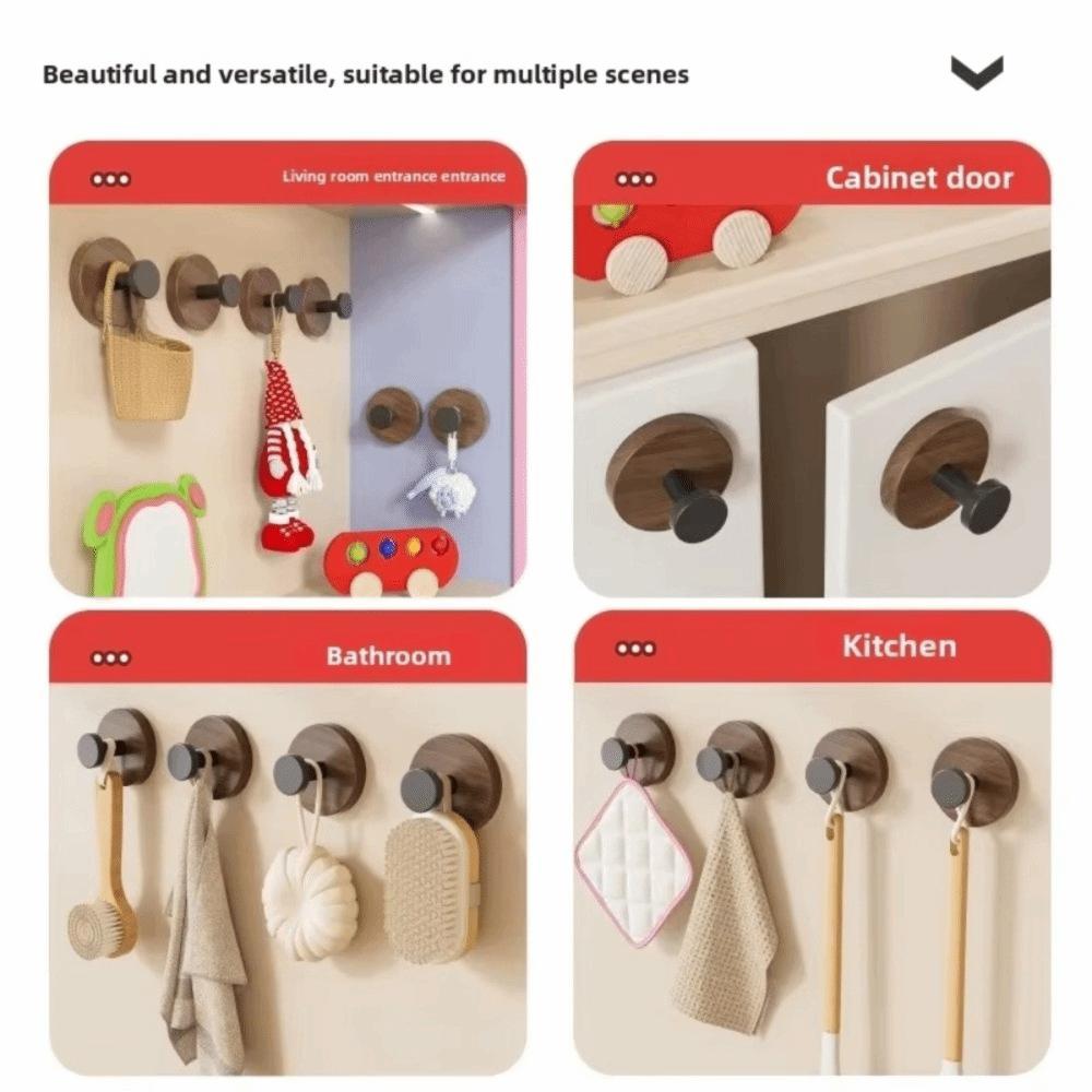 Walnut Texture Suction Hook Rotating Heavy-duty Adhesive Hanging New Traceless Adhesive Hooks