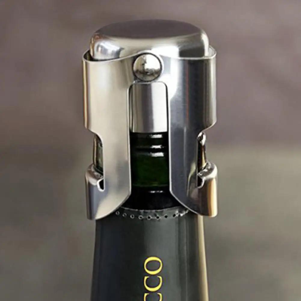 Портативная пробка для шампанского из нержавеющей стали, пробка для укупорки бутылок игристого вина, надувная пробка для шампанского, нажимного типа