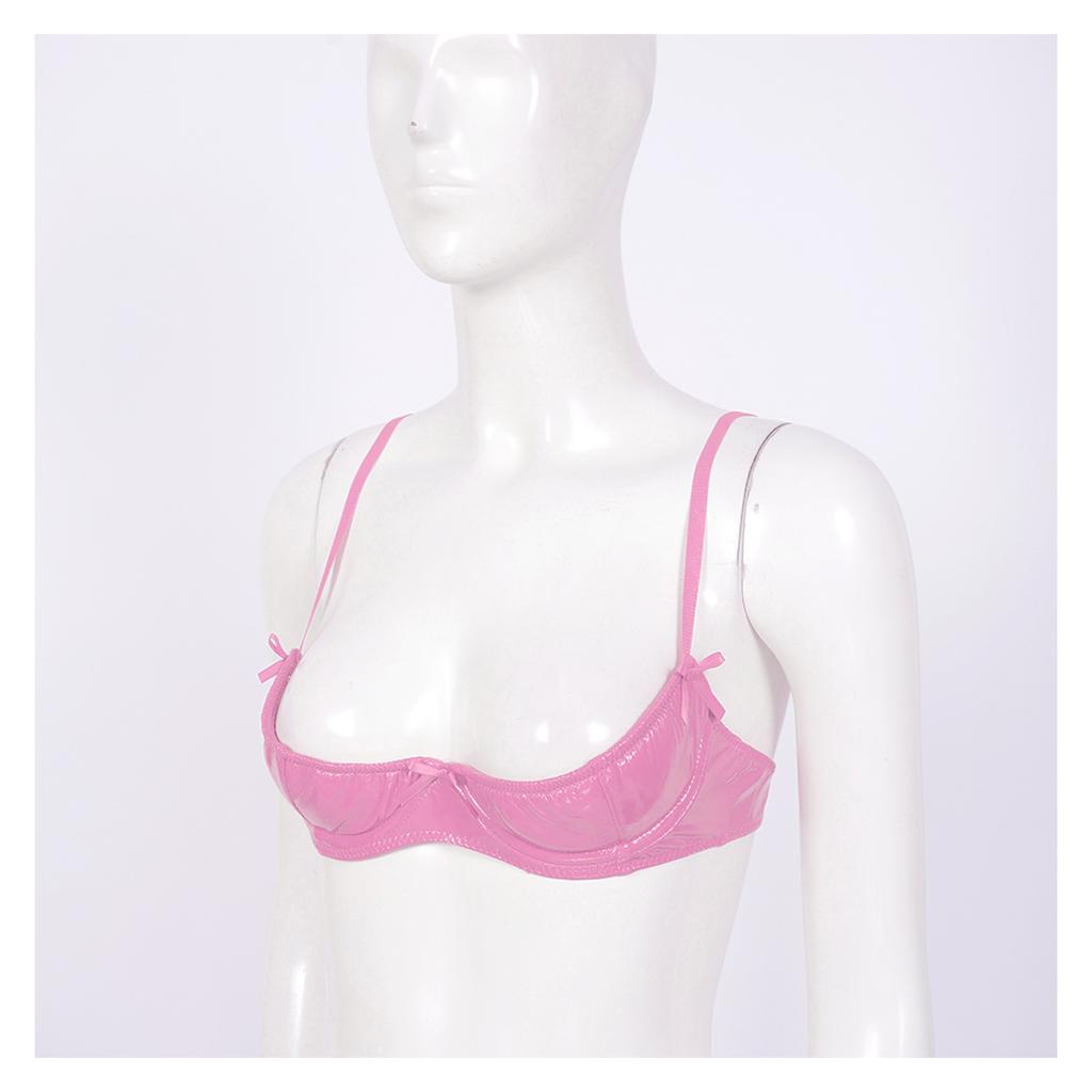 Женский глянцевый кожаный бюстгальтер с открытой чашкой груди, топы, бюстгальтеры пуш-ап, бюстье, корсет, бюстгальтер, нижнее белье, женское нижнее белье