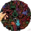 50Pcs/Set Neon Color. KUSO Funny Halloween Scary Horror Stickers DIY Fashion Waterproof Doodle Decals Stickers