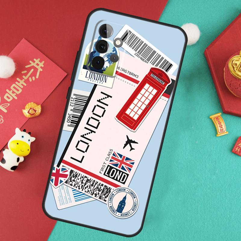 Дорожный посадочный талон Чехол Tokyo для Samsung Galaxy A35 A55 A25 A15 A51 A71 A12 A32 A52 A13 A33 A53 A14 A34 A54