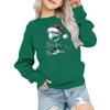 Kids' Fashion Loose-Fit Casual Long-Sleeve Christmas Print Oversized Crewneck Sweatshirt