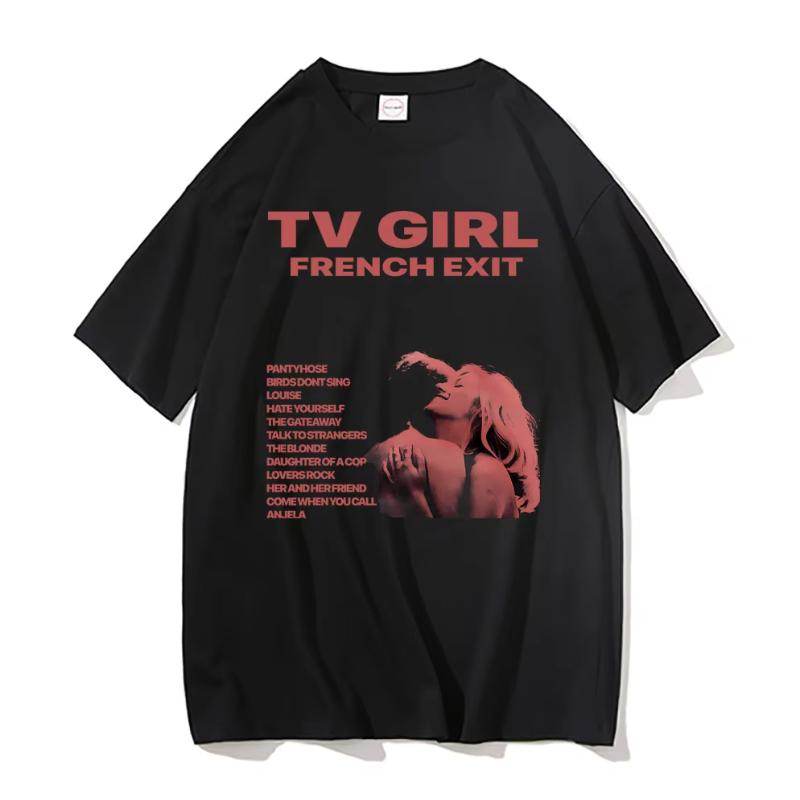 TV Girl Tshirt Unisex French Exit Album Tshirt Gift for Indie Music Fan Tee Lovers Rock Simple Drawing Music Band Graphic Shirt