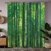 2 штуки штор с принтом зеленого бамбукового леса, шторы с кулиской, для спальни и гостиной, домашний декор, украшение комнаты