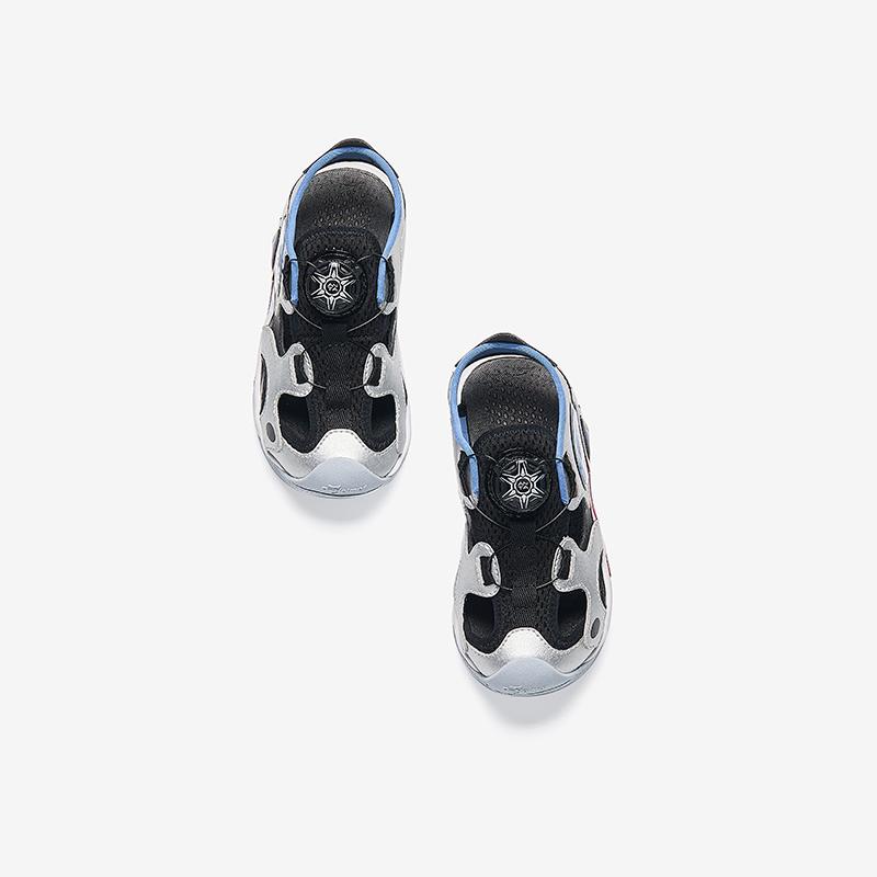 Anta Детская ткань модные удобные универсальные уличные пляжные туфли детские сандалии серебристо-черные 312429970-1