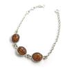 [N2290] - Silver Bracelet 'Inspiration' Amber Cognac (rhodium-plated) - 10 Mm