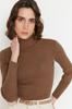 Women's Elegance Style Sweater Green Basic Turtleneck Knitwear Sweater