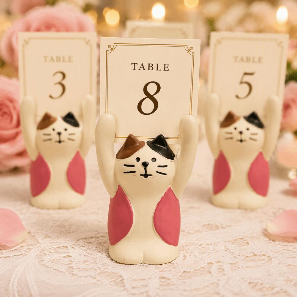 Pink Table Number Holder Animal Shaped Memo Clip Holder Stylish Photo Card Stand Home Decor