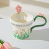 Классическая Цветочная Керамическая Кружка Домашняя Чашка для Воды Чашка для Завтрака Кофейная Кружка для Девочек Чашка для Послеобеденного Чая Сувенир для Девушки