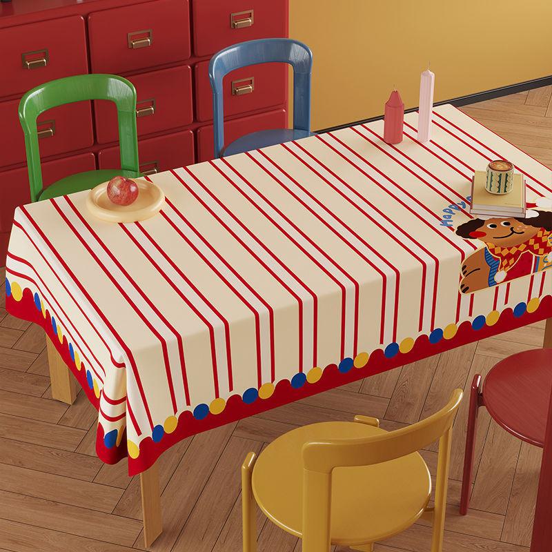 Cute Cute Pet Tablecloth Atmosphere Red Festive Waterproof And Oil-Proof Dining Table Cloth Living Room Coffee Table Decorative Tablecloth