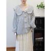 Autumn and Winter New Three-dimensional Flower Doll Collar Imitation Mink Velvet Knitted Cardigan Soft Waxy Sweet Sweater Jacket Women