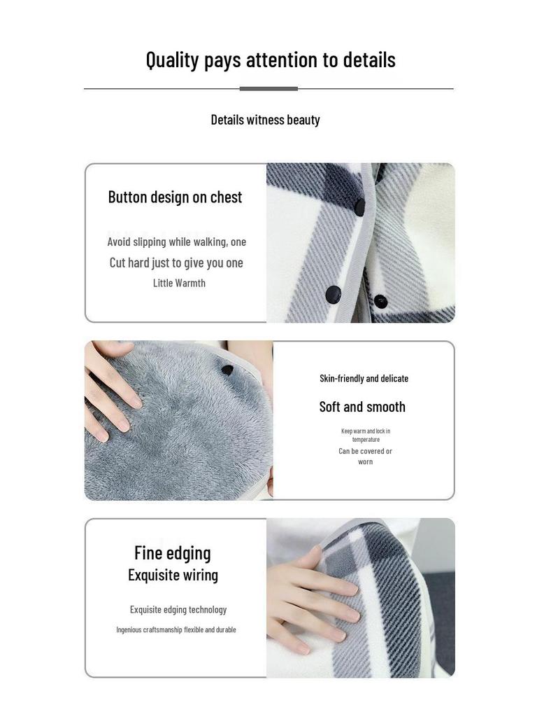 Multi-Purpose Moisture-Absorbing Heat-Generating Flannel Blanket: Cozy Fleece Shawl & Warm Nap Blanket