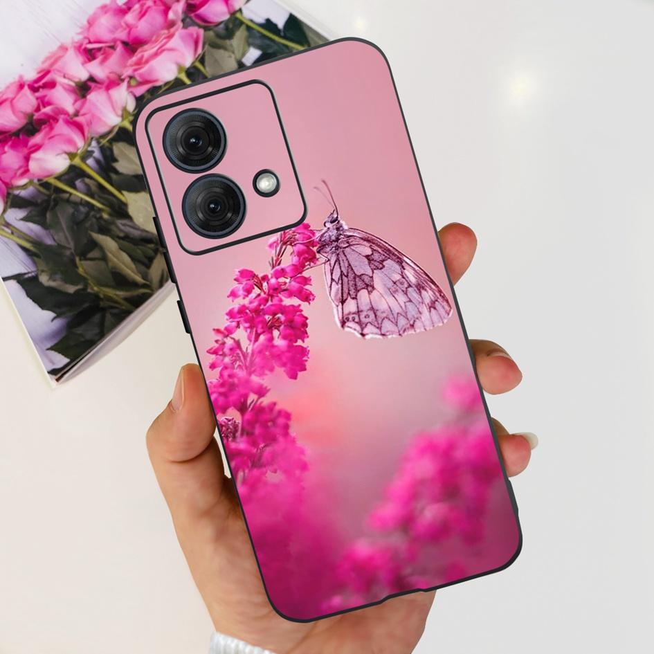 For Motorola Moto G84 5G Case 2023 New Stylish Butterfly Cat Slim Black Silicone Soft TPU Phone Cover For Moto G84 5G G 84 Coque