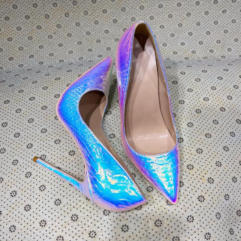 NoEnName_Null-12 см женские свадебные туфли, туфли со змеиным принтом, большие размеры 33-45, туфли на тонком каблуке