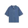 Levis Cool Series SS22 Однотонная рубашка-поло простого стиля с коротким рукавом из денима Мужские рубашки Синий A1921-0003