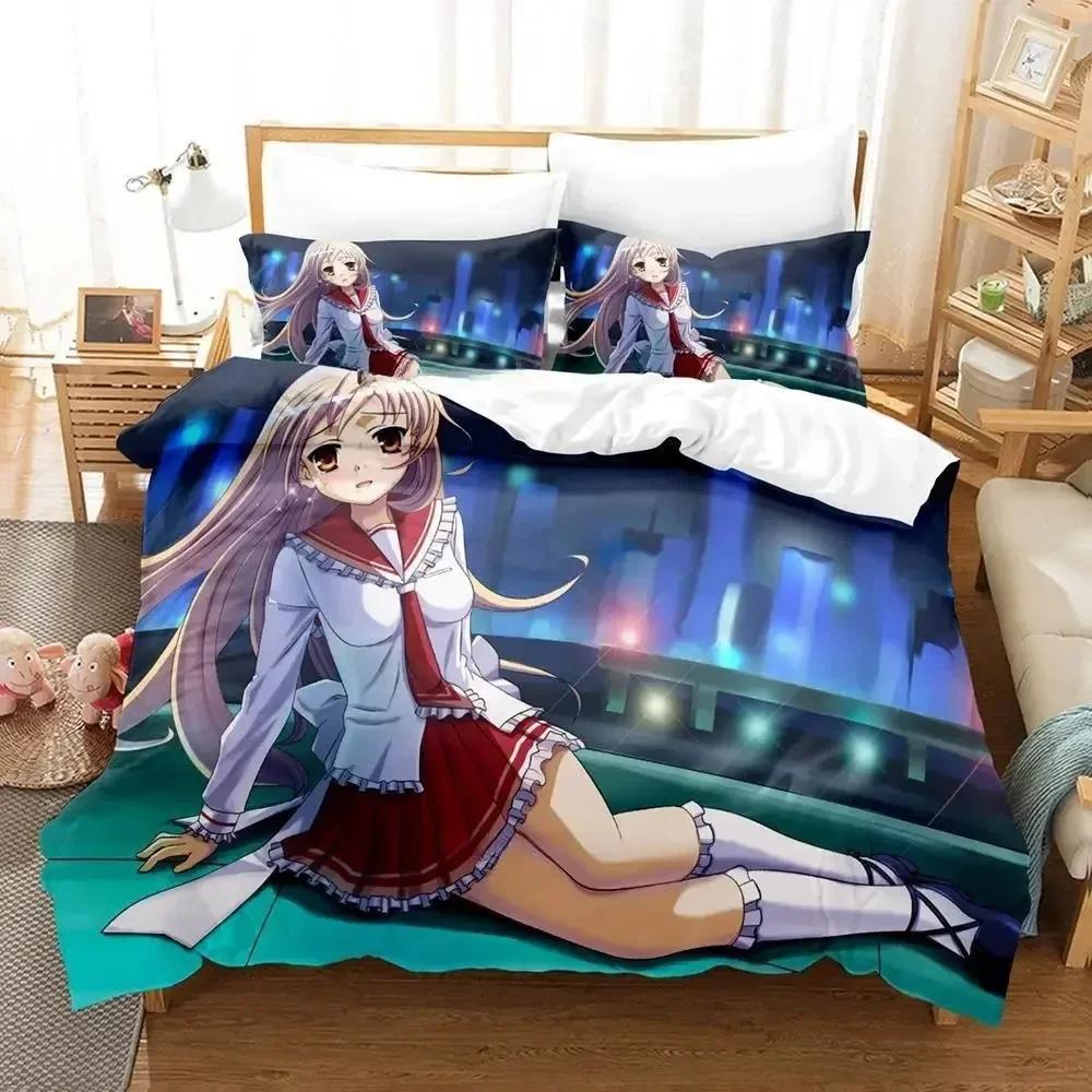 New Aria The Scarlet Ammo Bedding Set Cartoon Anime Three-Piece Set Adult Kid Bedroom Duvet Cover Sets 3D Print Kawaii Anime