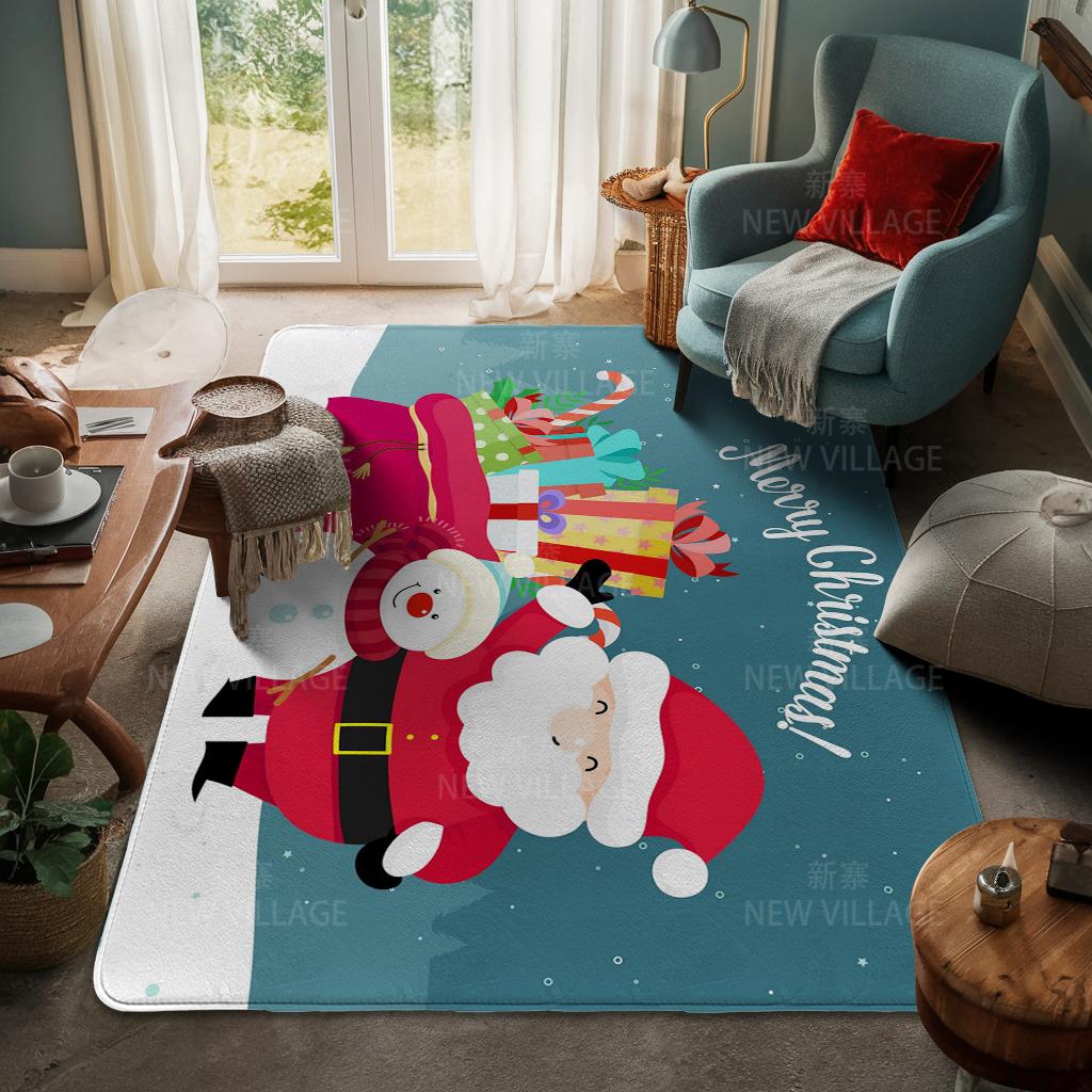 Ковер у входа в дом Домашний коврик у двери Гостиная Ванная Комната Ноги ванная комната Нескользящие коврики с водопоглощением для ванной Счастливого Рождества зима