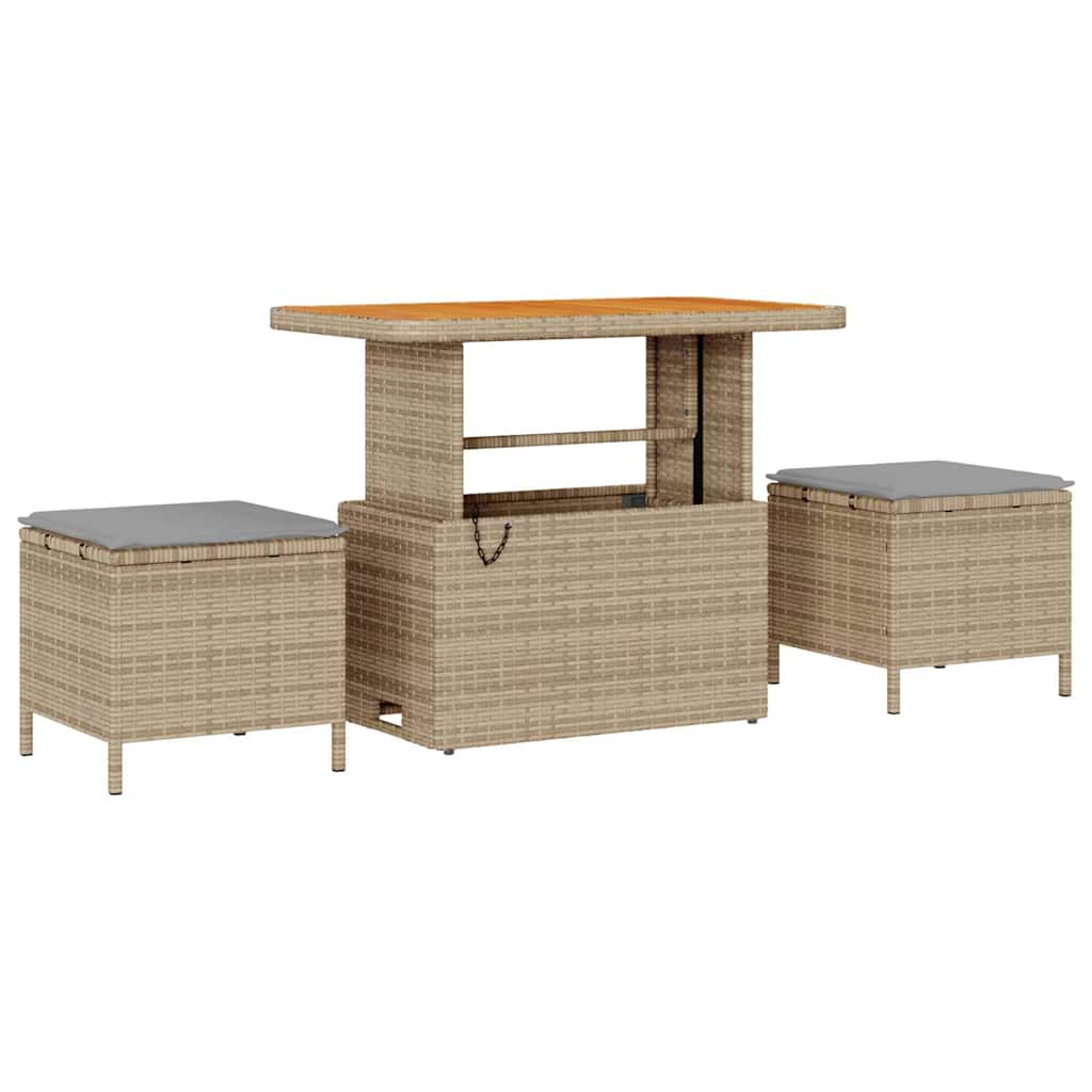 Garden Sofa Set with Cushions 9 pcs Beige and Light Grey Poly Rattan