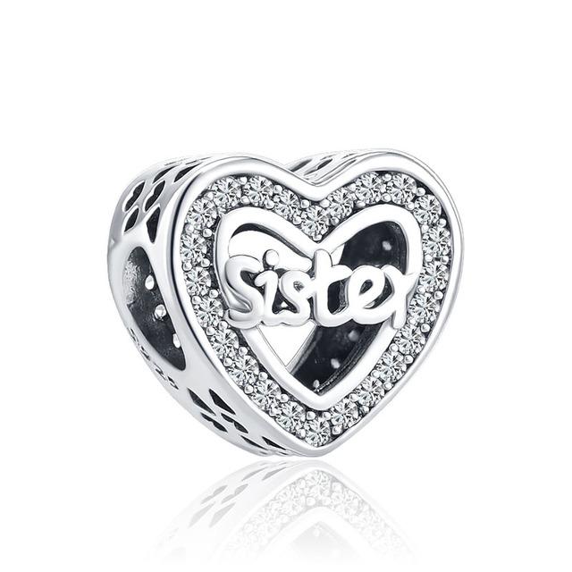 New 925 Silver Heart Shape Love Family Flower Rainbow Diy Fine Beads Fit Original Pendant Charms Silver 925 Bracelet Jewelry