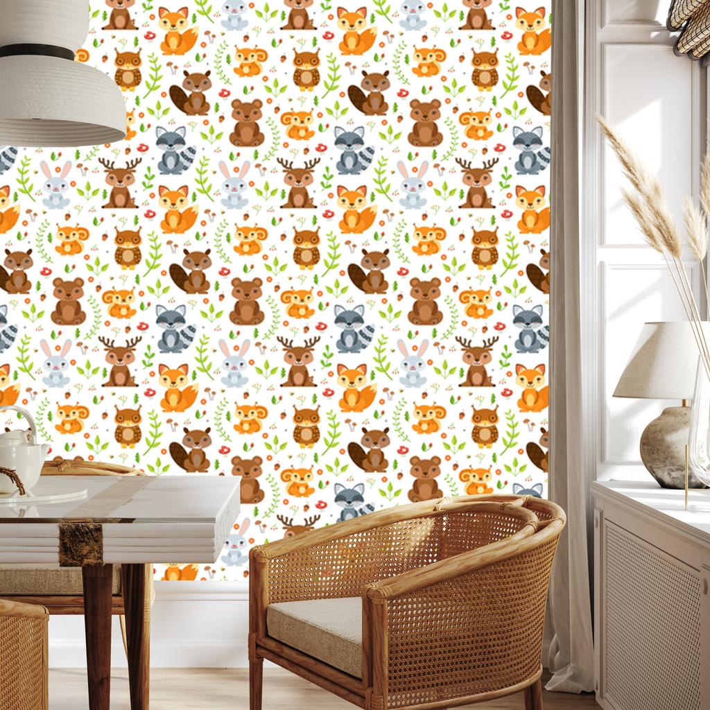 Forest friends wallpaper for living room and bedroom 50x1000