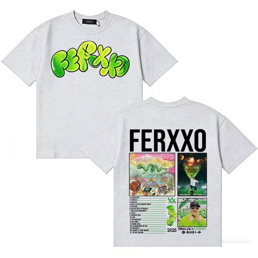 Singer Feid FERXXO CALIPSIS Concert Merch Tshirt Unisex Women Summer T Shirt Teenagers Cotton Oversized Crewneck Tshirt Streetwear