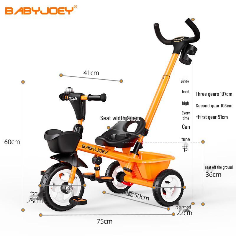 BABYJOEY Little Bee Multi-functional Kids Tricycle & Push Stroller