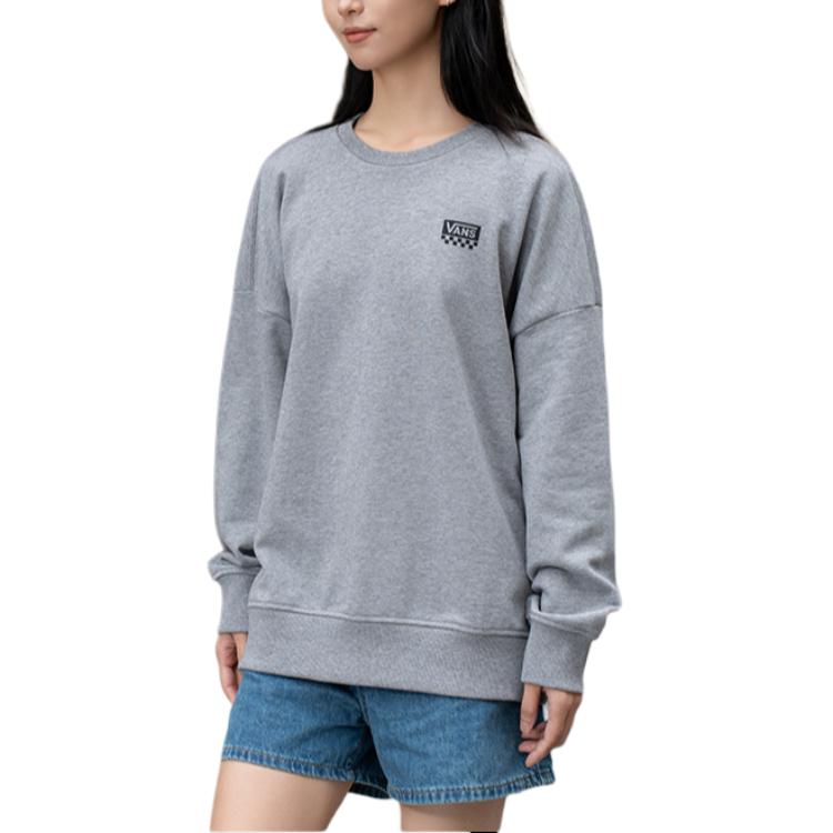 Vans Свободный пуловер с круглым вырезом и принтом логотипа алфавита, топы унисекс, серый VN000H0SHTG